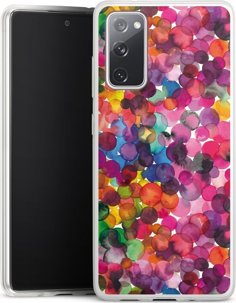 DeinDesign Slim Hülle für Samsung Galaxy S20 FE 5G Silikon Case Ultra Dünn Handyhülle Punkte Wasserfarbe bunt
