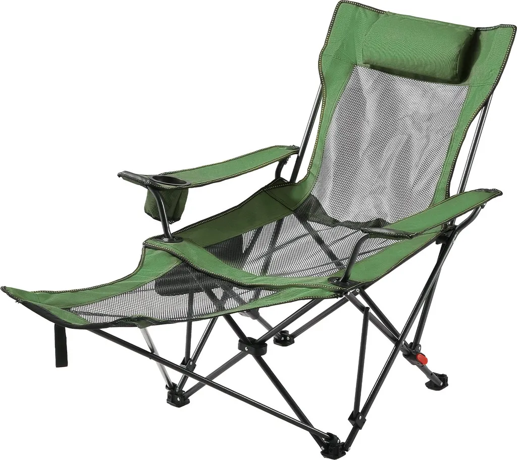Sedia Sdraio Campeggio SucceBuy Regolabile 100kg - Mesh Traspirante Verde