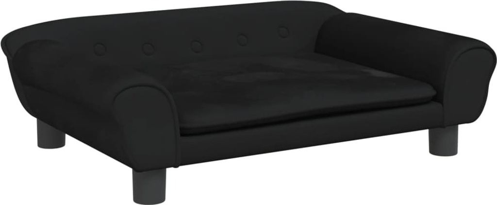 vidaXL Legowisko dla psa czarne 70x48x22 cm aksamitne Zdjęcie produktu 
