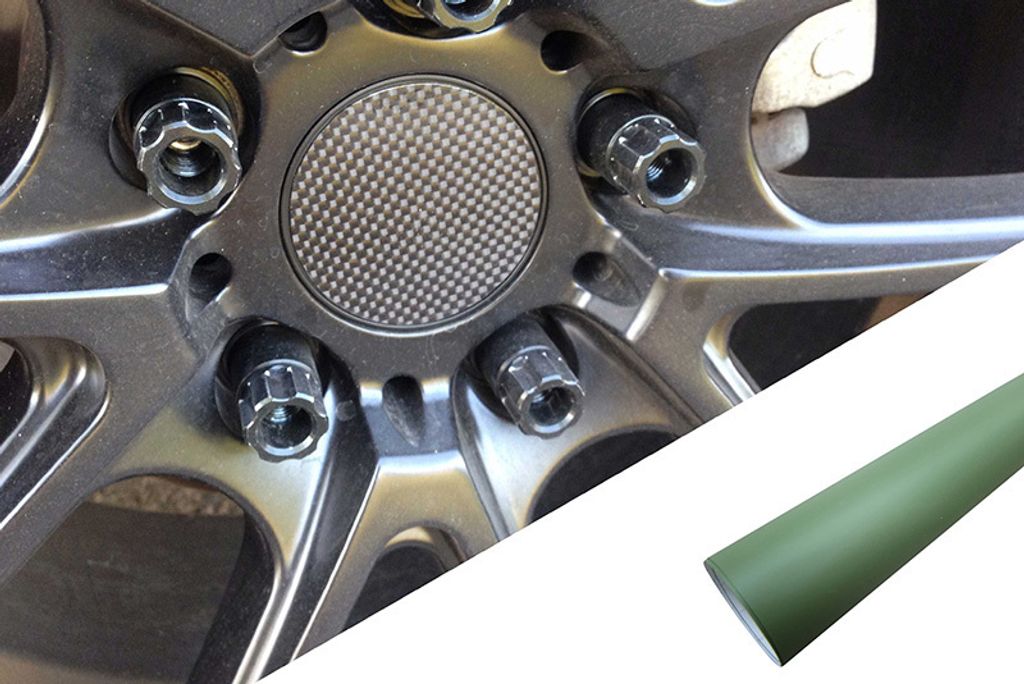 4x Alufelgen Felgen Naben Deckel Design Folie Army Grün für viele Fahrzeuge