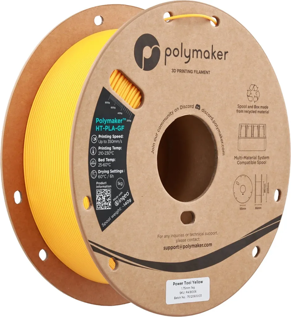Polymaker HT-PLA-GF Power Tool Yellow 1.75mm | Alta Stabilità Dimensionale