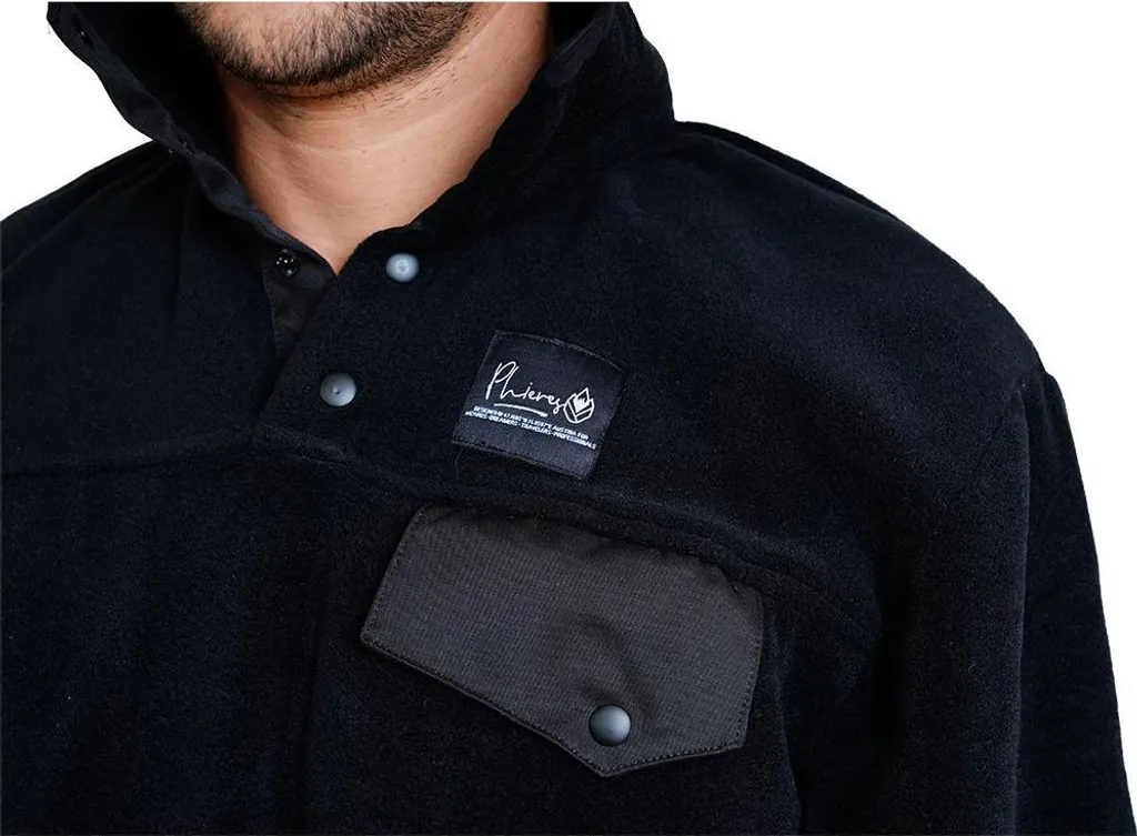 PHIERES Phorn 79 Fleece Black XL - Pile Idrorepellente High-End - 3
