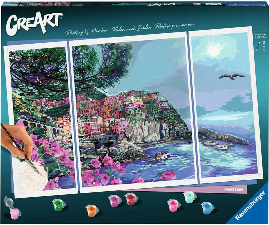 Activité Peinture par Numéros Ravensburger Cinque Terre pour se Détendre