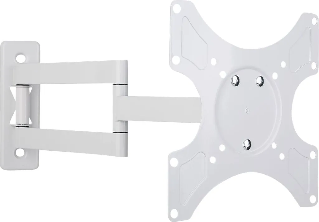 Support TV Mural Blanc Pivotant à 180 Degrés pour Écran 19"-37" avec 3 Gelenke