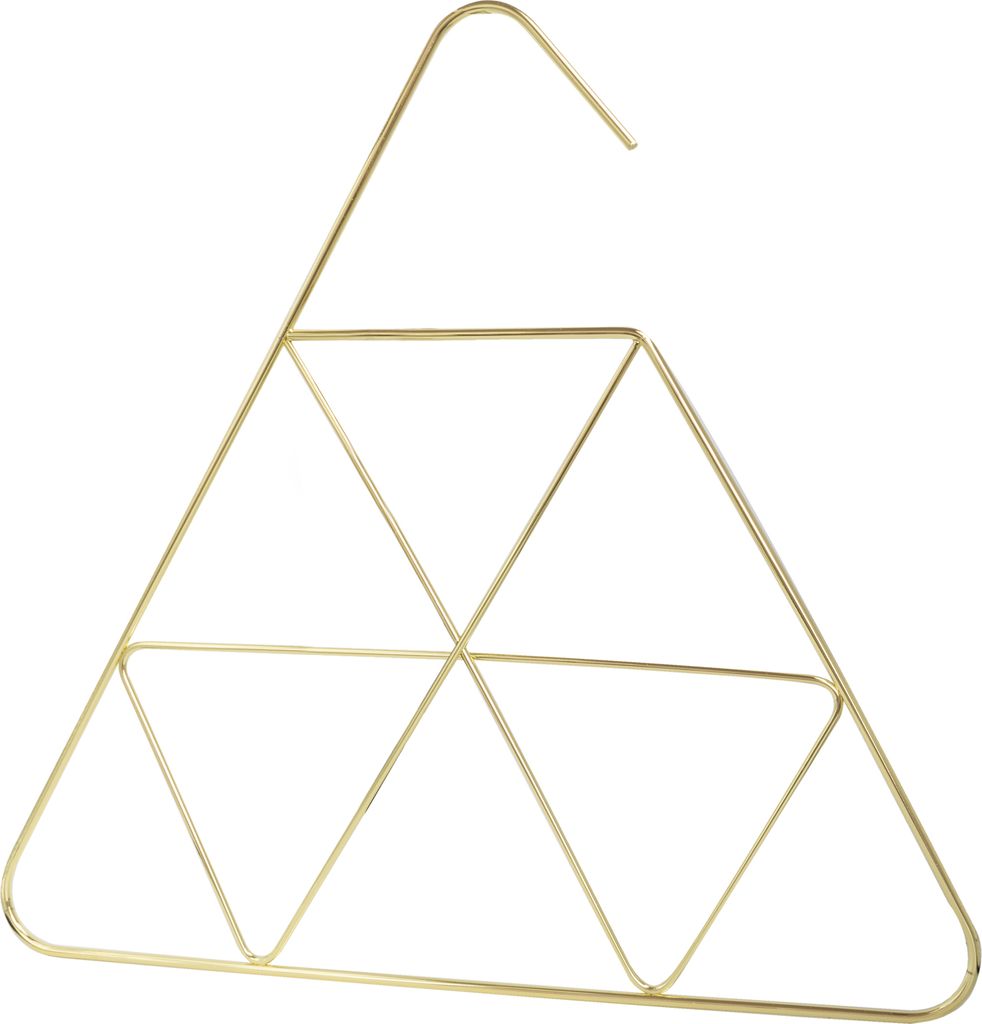 Natural Goods Berlin Schalhalter TRIANGEL, Krawattenbügel, Gürtelhalter, Kleiderschrank, Schals, Gürtel, Socken, Schmuck, 4mm Rundstahl, Gold, 1...