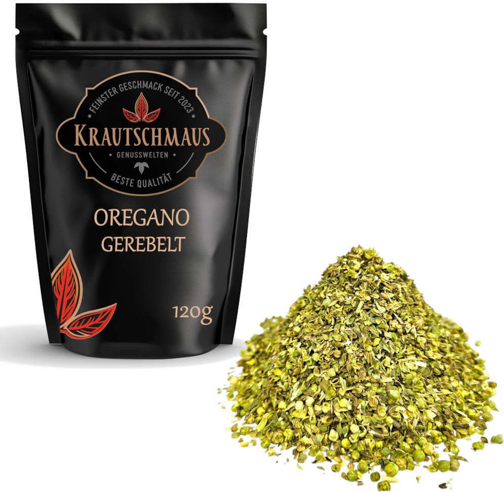 120g Oregano gerebelt von Krautschmaus, schonend getrocknet, voller Geschmack