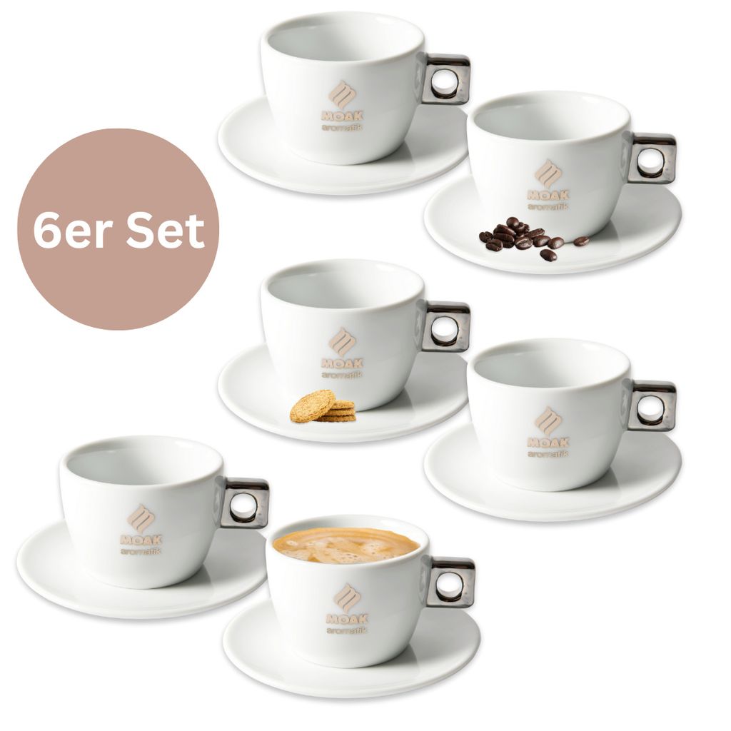 Caffè Moak Cappuccinotasse mit Untertasse 6er Set