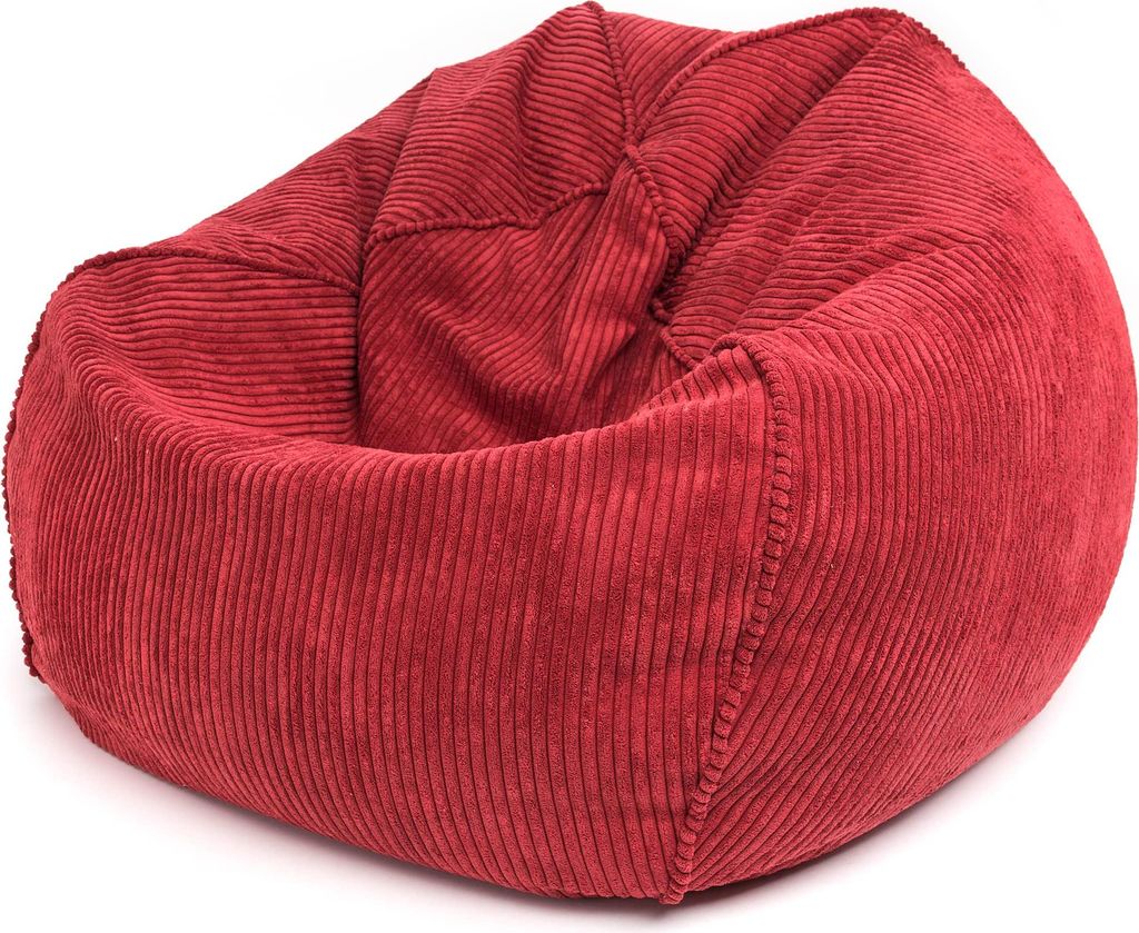 Ecopuf - Sitzsack Cord mit Fußstütze, Sessel mit Füllung, Sakwa Sz94