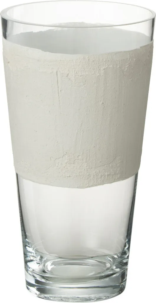 Vase Décoratif pour Centre de Table J-Line Delph Verre XS Blanc