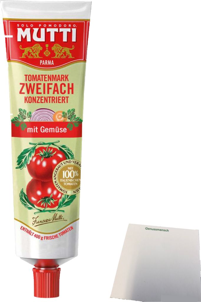Mutti Zweifach Tomatenkonzentrat mit Gemüse (130g Tube) + usy Block
