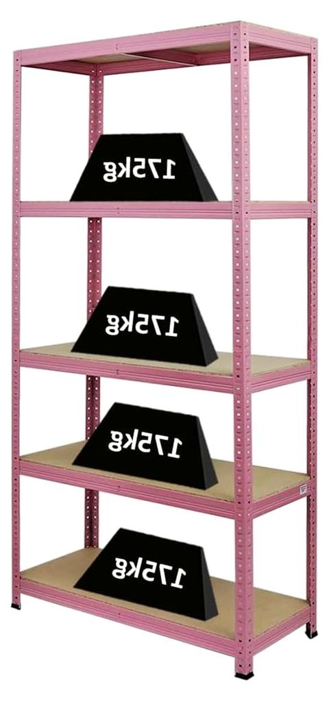 Wohnregal PINK Lady, HxBxT 180x90x40cm, Fachlast 175kg, 5 Ebenen, Pink, Bücherregal, Standregal, Büroregal für Wohnzimmer, Schlafzimmer, Arbeits...