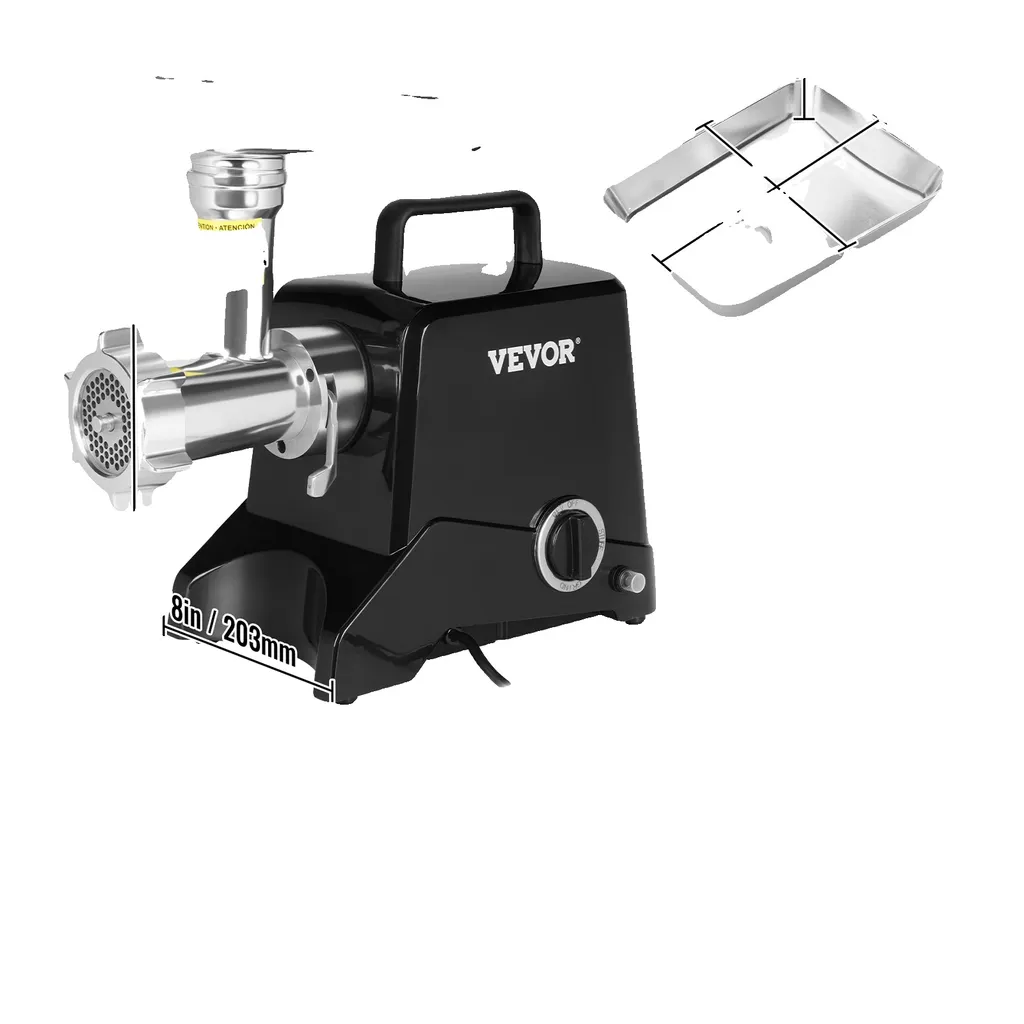 Hachoir 575W haute capacité 190kg/h - Plaques en acier inoxydable durable