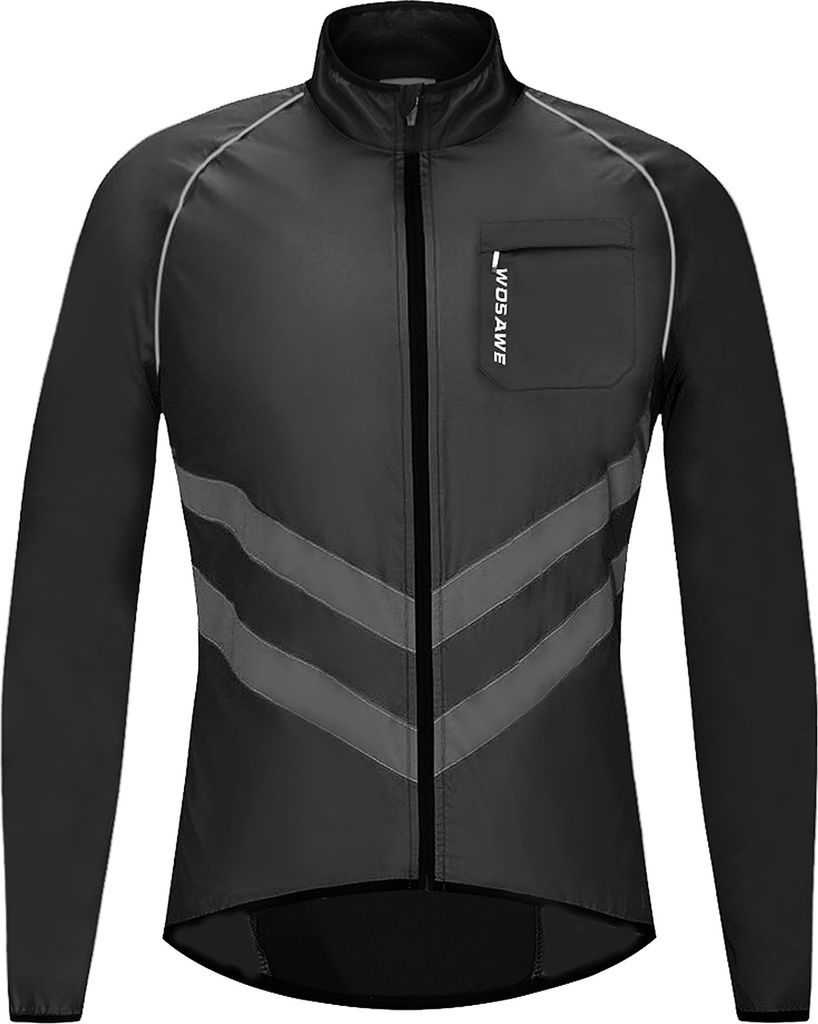 Herren Fahrradjacke Winddichte reflektierende Langarm-Fahrradtrikot-Fahrradjacke zum Reiten Laufen Joggen