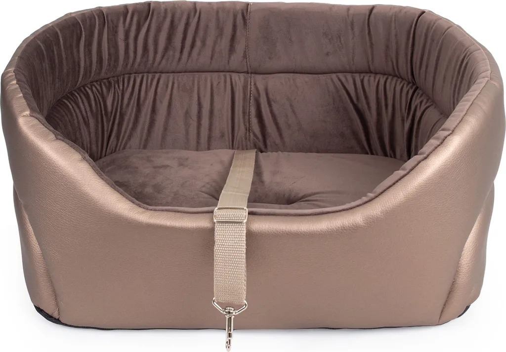 Panier auto pour chiens et Sac de transport sécurisé Marron Taille L