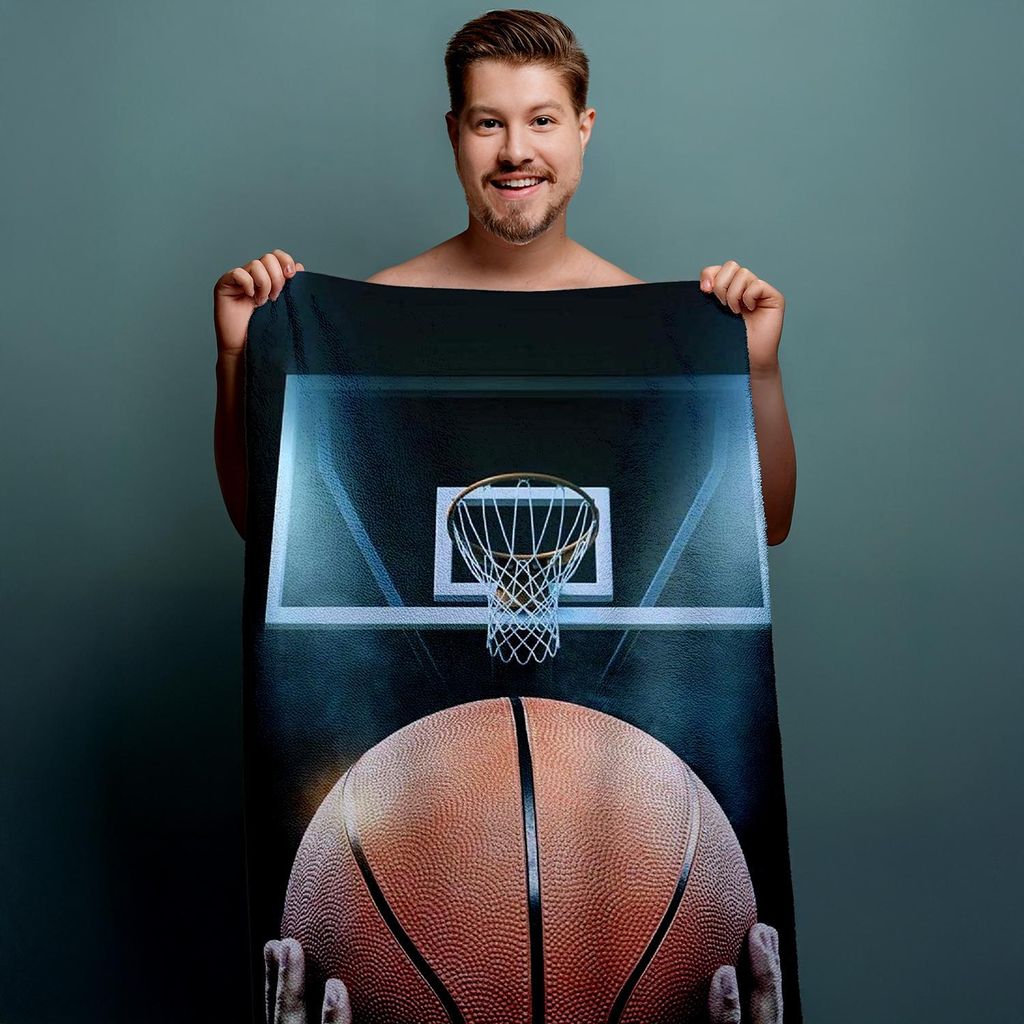 Basketball Baumwolle Strandtuch Frottee Badetuch mit Produktbild 