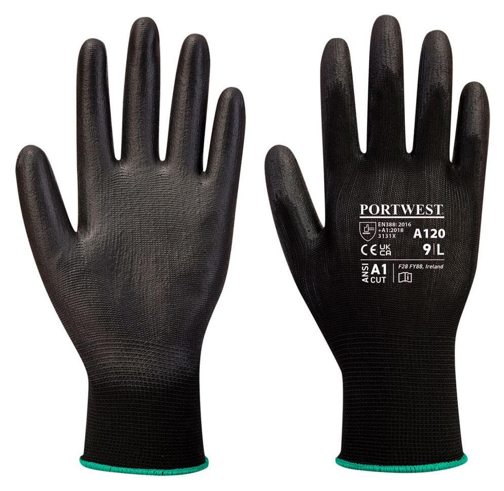 Portwest A120 PolyurethanBeschichteter-Handschuh Black Gr. Produktbild 