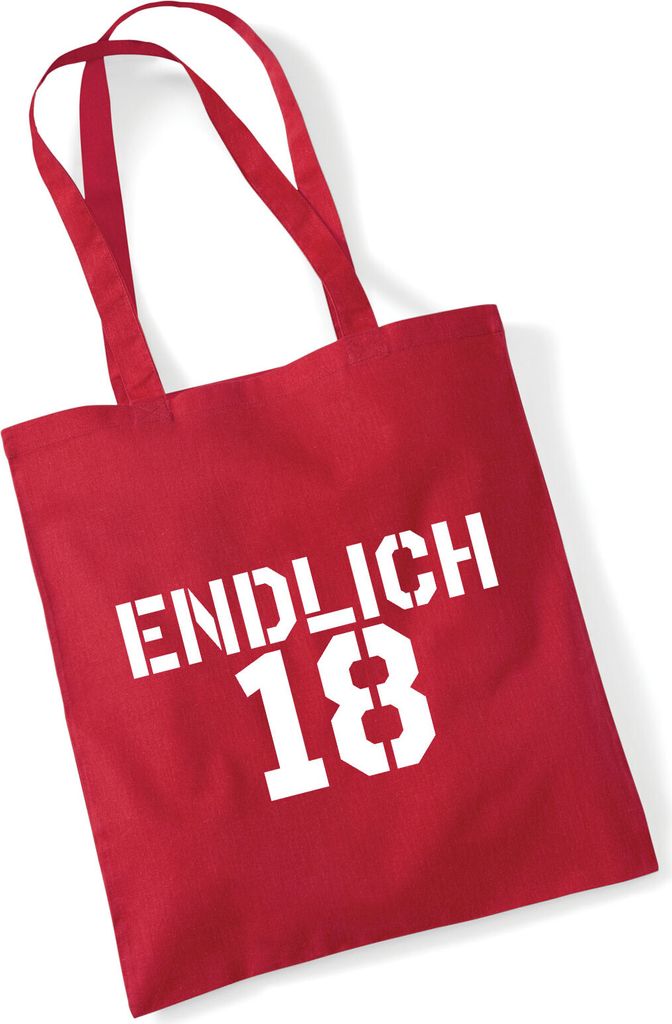Huuraa Jutebeutel Endlich 18 Schriftzug 10 Liter Classic Produktbild 