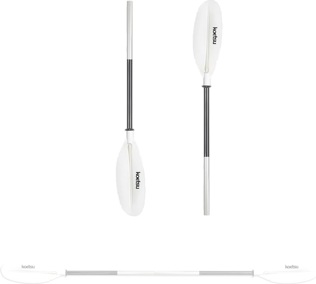 SUP-Paddel, Doppelendpaddel, Kajakpaddel, segmentiertes Paddel, Aluminiumlegierungsmaterial, geringes Gewicht, weiß