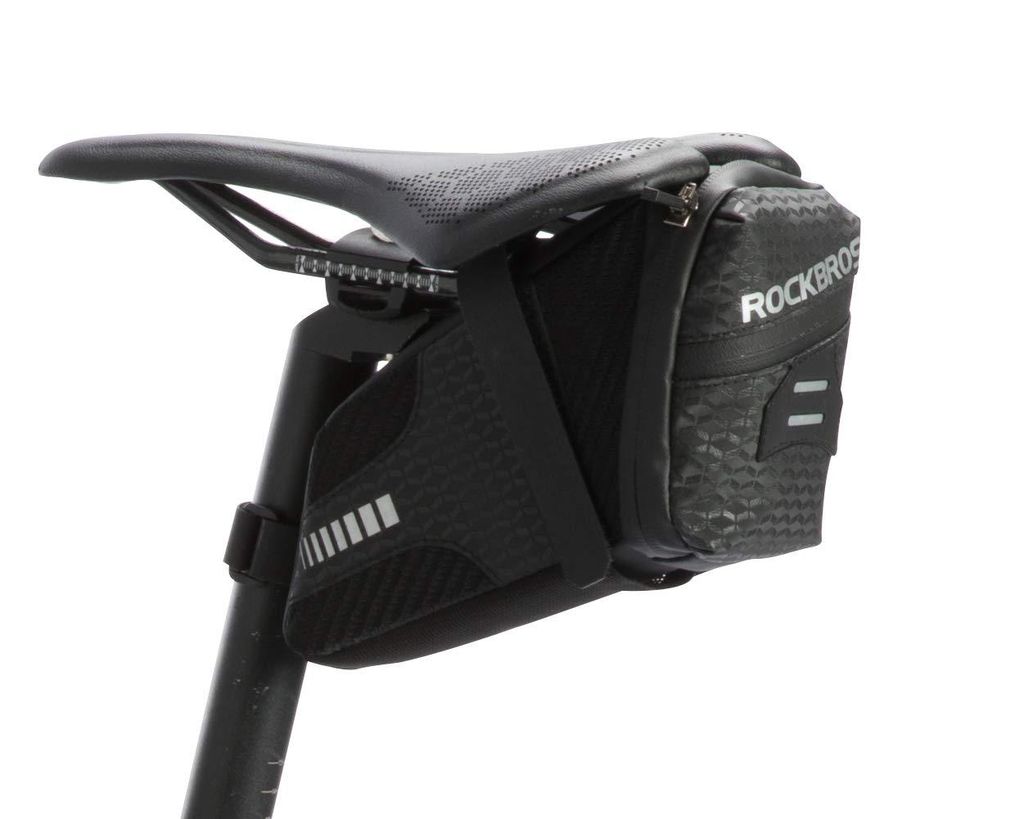 ROCKBROS Fahhrrad Satteltasche, für MTB Rennrad Faltrad ca.1,5L, Schwarz
