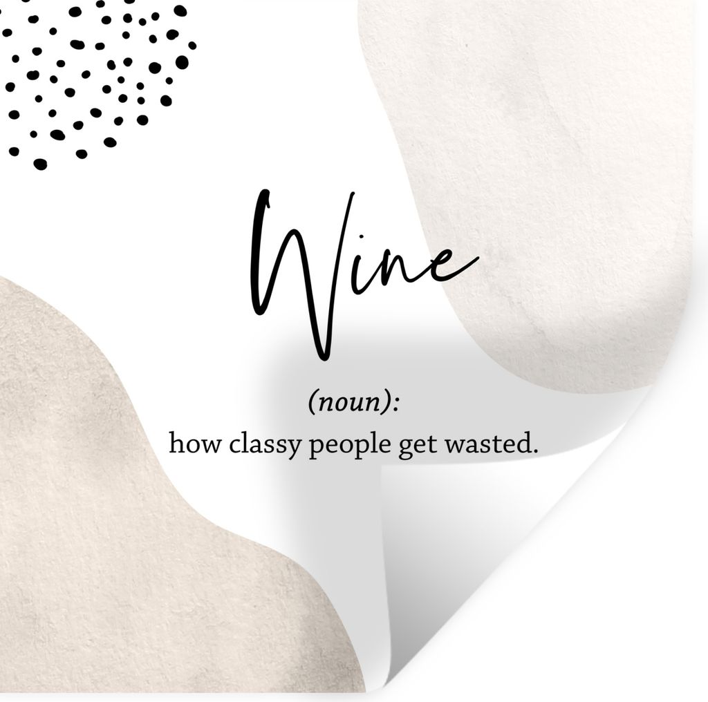 MuchoWow Wandtattoo Wandsticker Wandaufkleber Sprichwörter - Wein - Wörterbuch - Zitate - Definition von Wein 80x80 cm Selbstklebend und Reposi...