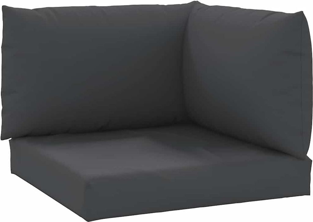 Palettenkissen 3-tlg. Schwarz Oxford-Gewebe