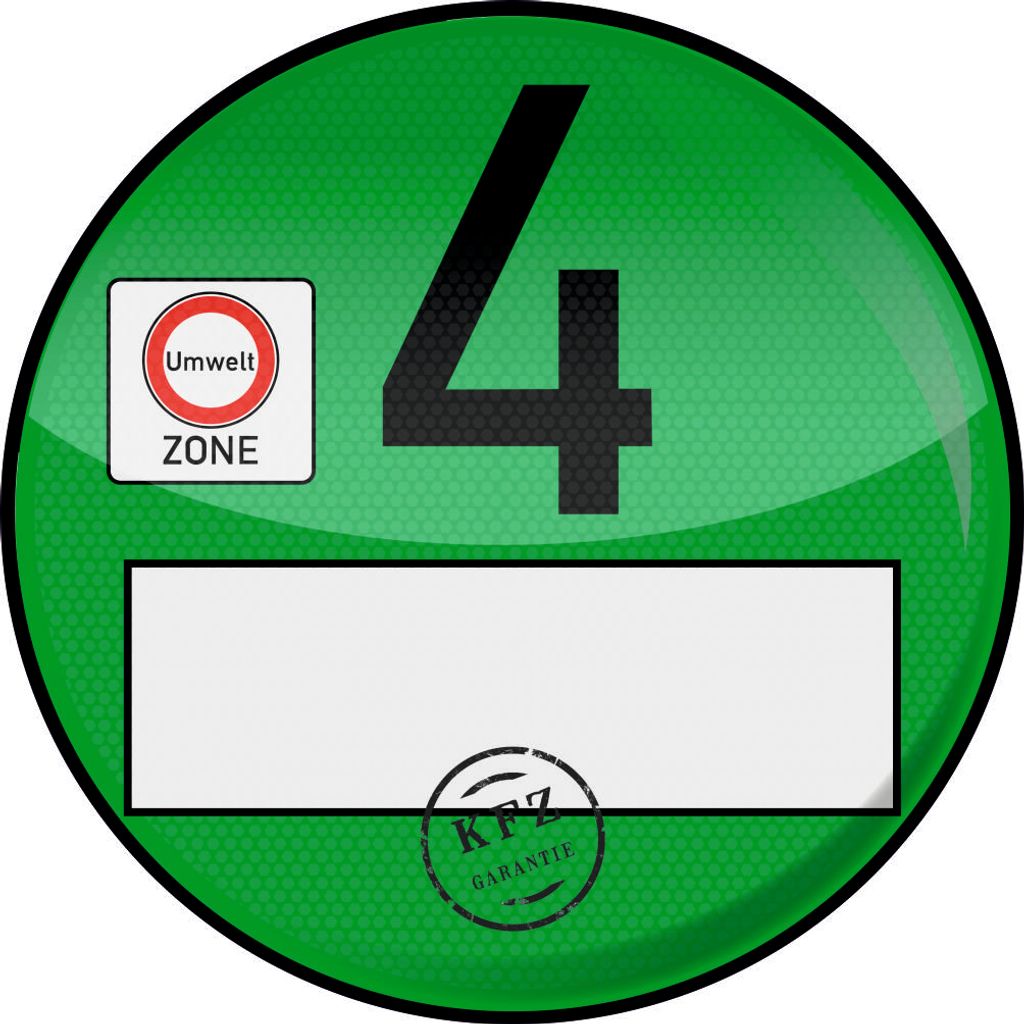 1x Haftfolie Euro 4 Plakette grün Umweltplakette Produktbild 