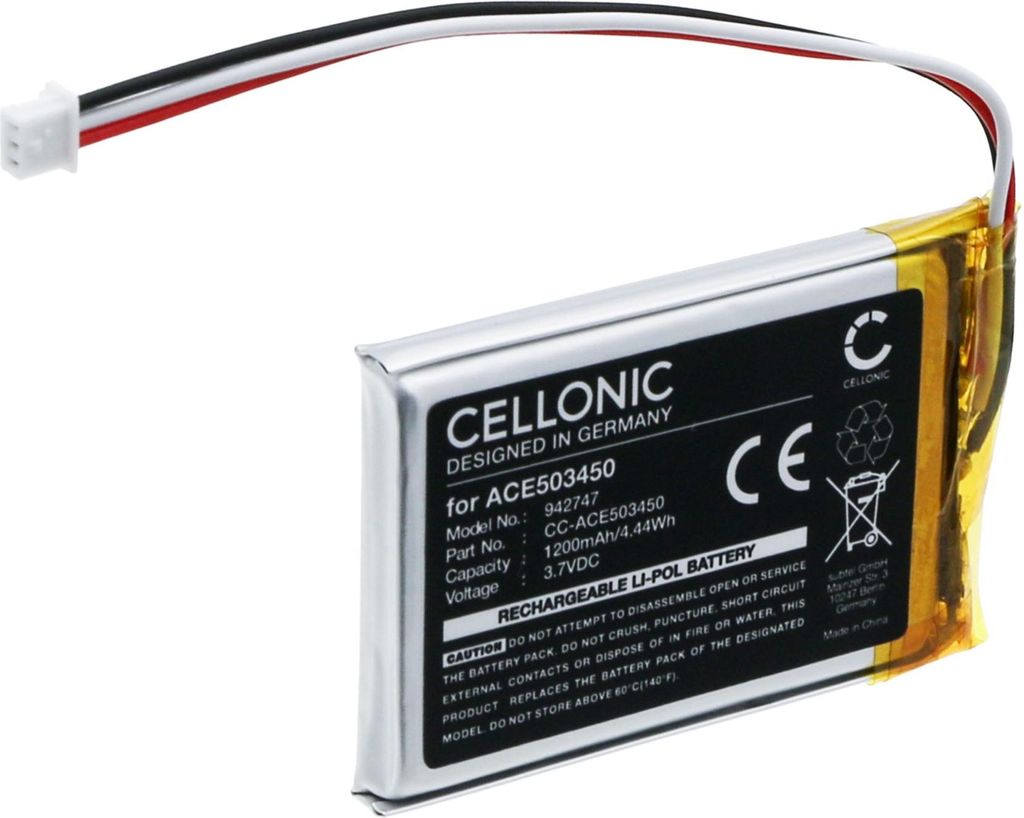 CELLONIC 1x Akku für Headset Kompatibel mit Logitech Zone 900, 383040 - (400mAh, 3.7V)