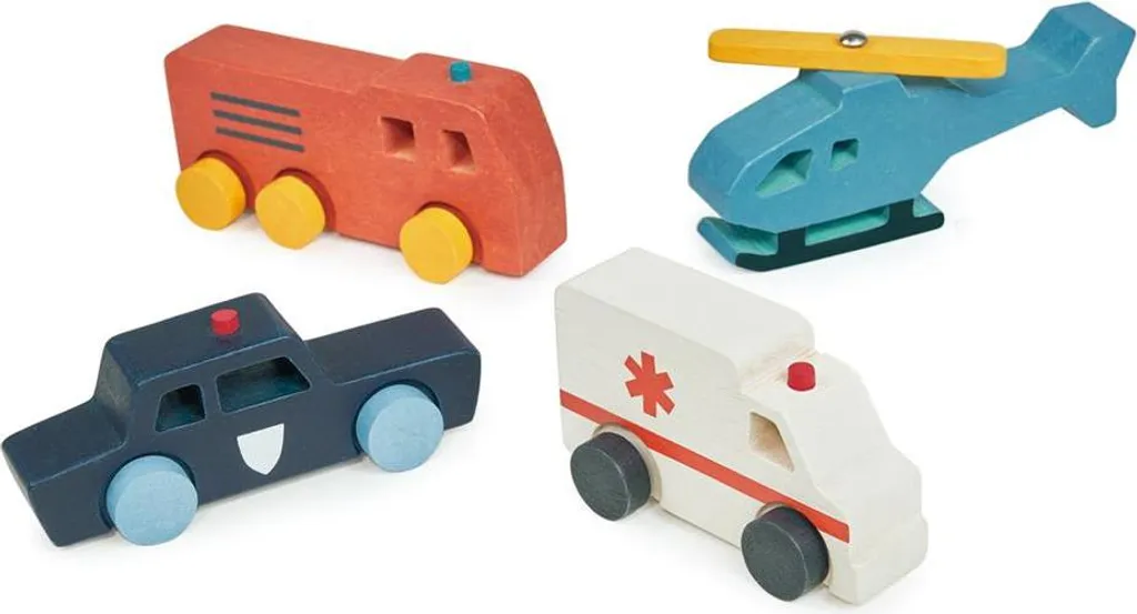 Véhicules d'intervention Mentari : Des jouets en bois sûrs et solides