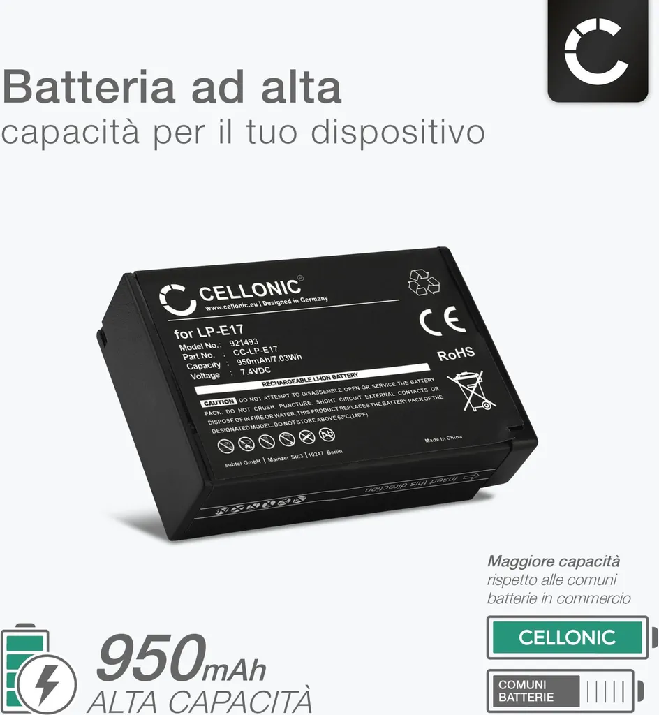 Batterie Canon LP-E17 CELLONIC High Performance + Dual Charger Kit - 2