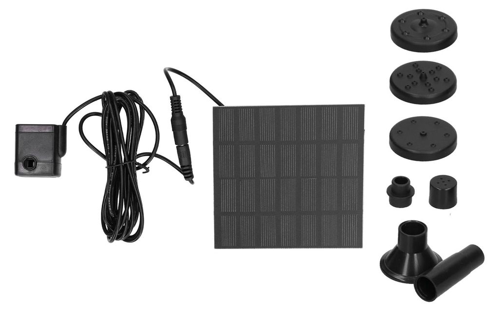 Solarbetriebene Springbrunnenpumpen – Automatischer schwimmender Springbrunnen mit verschiedenen Düsen für Teiche, Außenanlagen und Gärten
