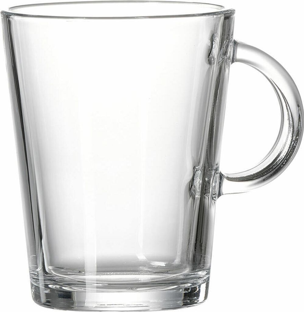 Ritzenhoff & Breker Henkelglas Coredo, Becher mit Henkel, Trinkglas, Henkelbecher, Glas, Klar, 290 ml, 677348