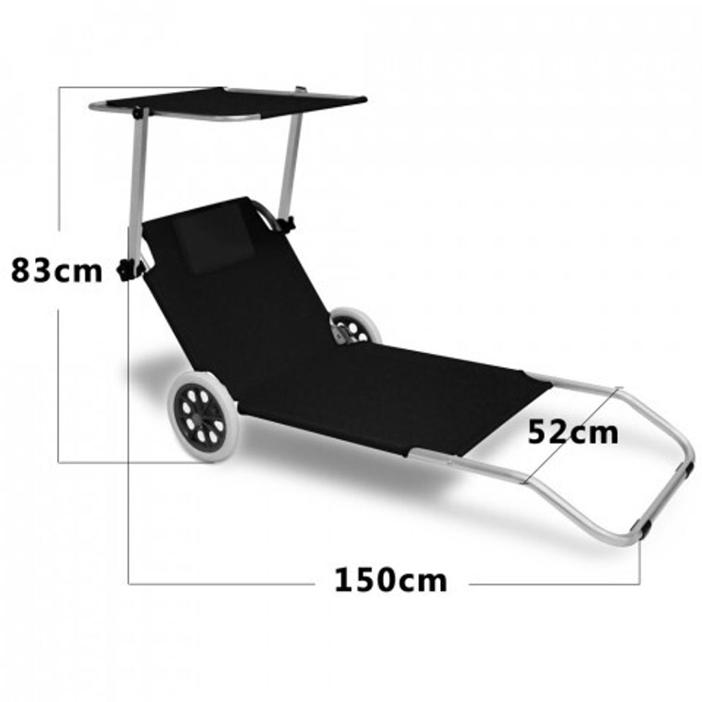 CASARIA® Sonnenliege Klappbar mit Dach Strandliege mit Produktbild 12