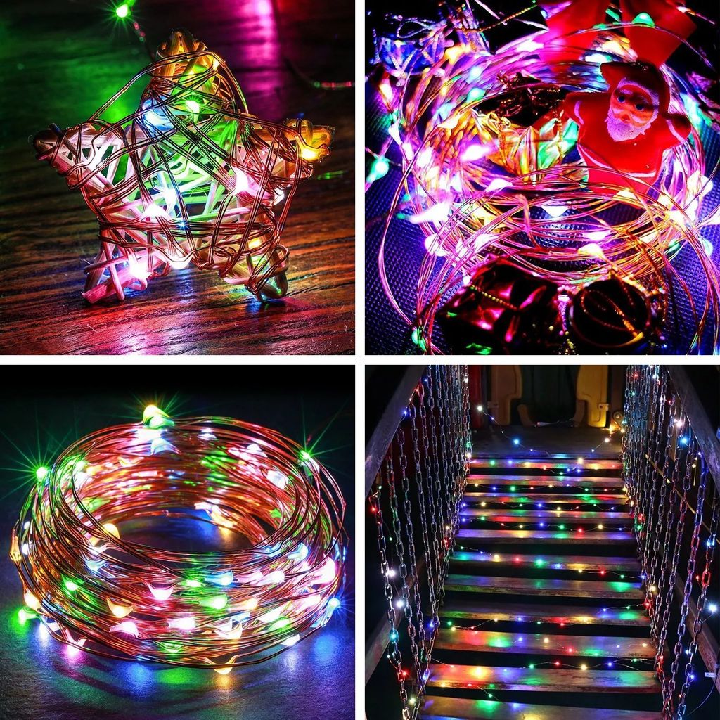 20m Mikro LED Lichterkette Kupferdraht Wasserdicht 8