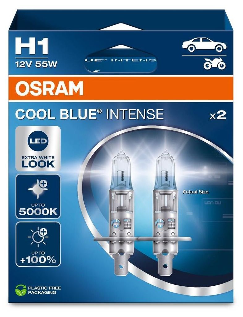 Žárovky OSRAM H1 12V 55W P14.5s Cool Blue Intense, +100%, 2 Obrázek produktu 