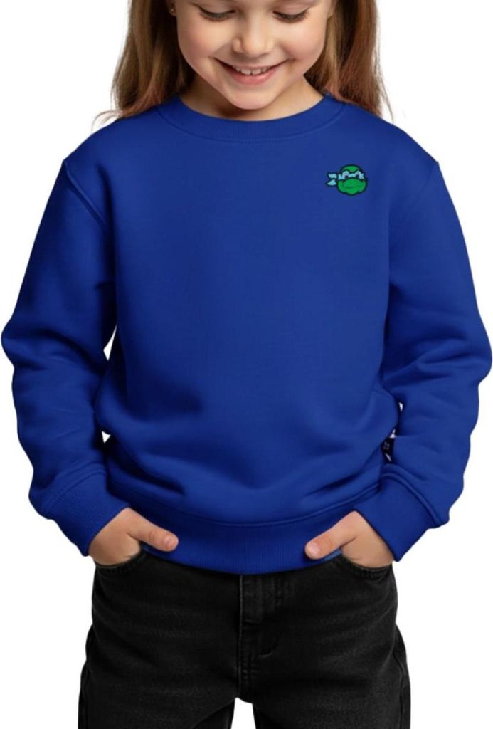 Spreadshirt TMNT Leonardo Stick Kinder Premium Pullover, 134/140 (8 Jahre), Royalblau