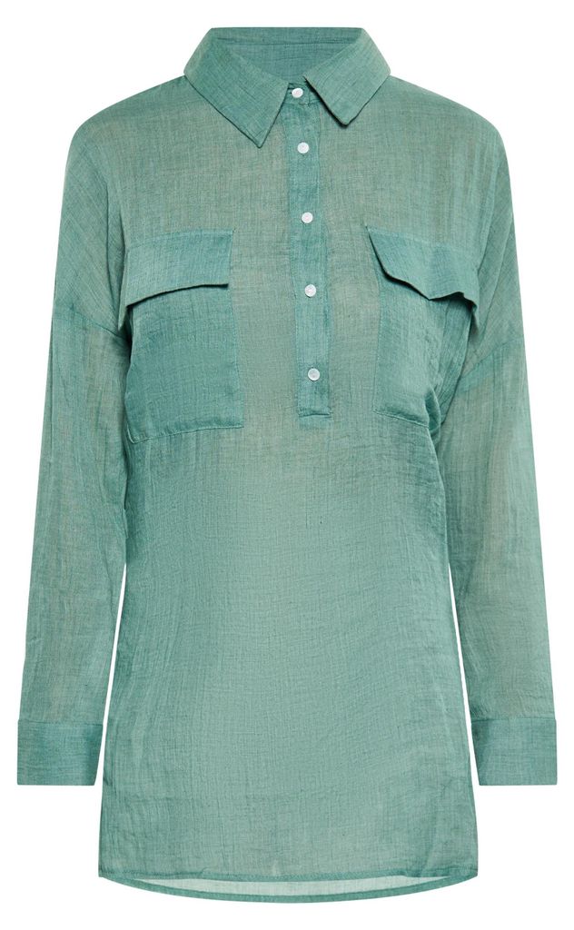 minya damen bluse - salbeigrün, L