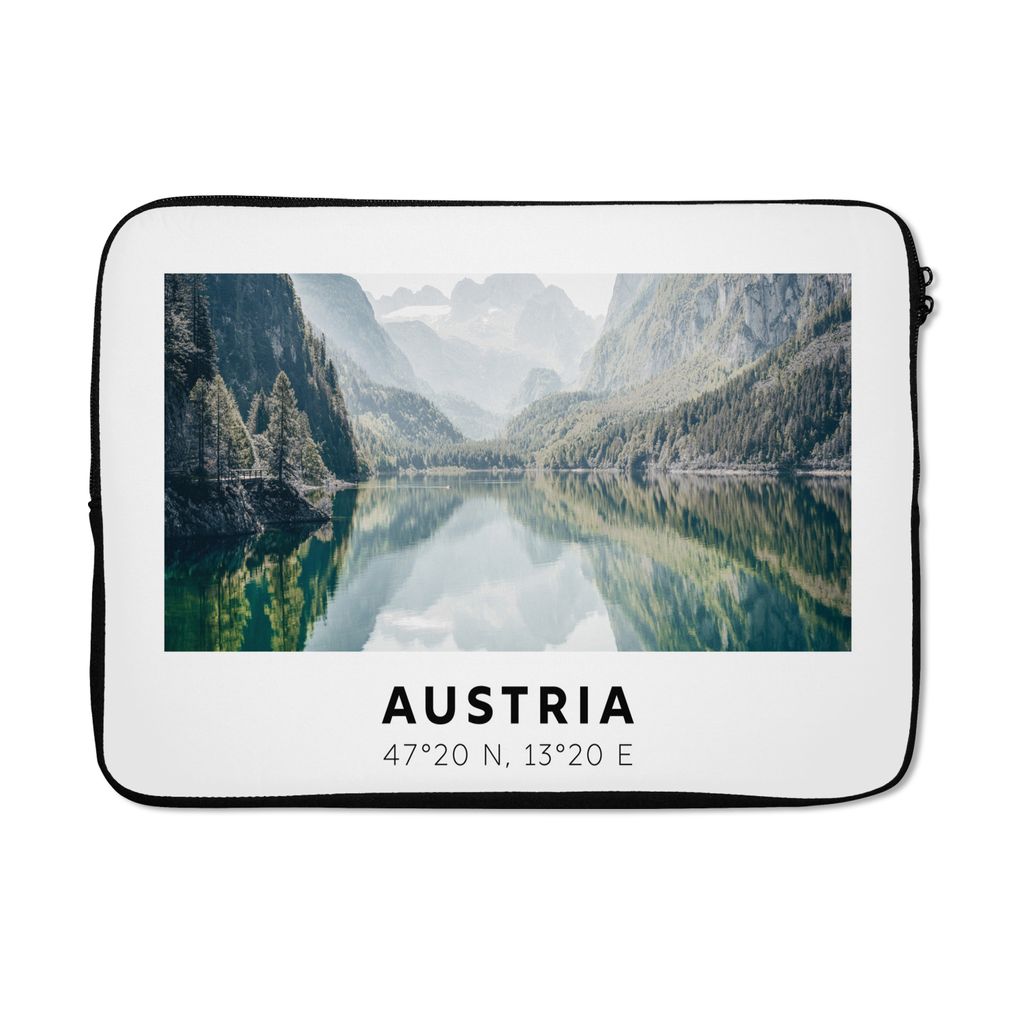 MuchoWow Laptop Hülle 13 Zoll Österreich - Alpen - Wasser - Berg Laptoptasche - Laptophülle - Sleeve - Rundumschutz