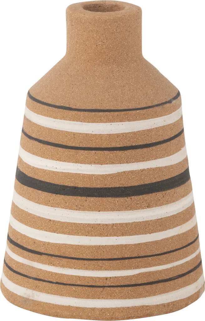 Vase Tukano J-Line pour fleurs séchées déco salon marron et blanc