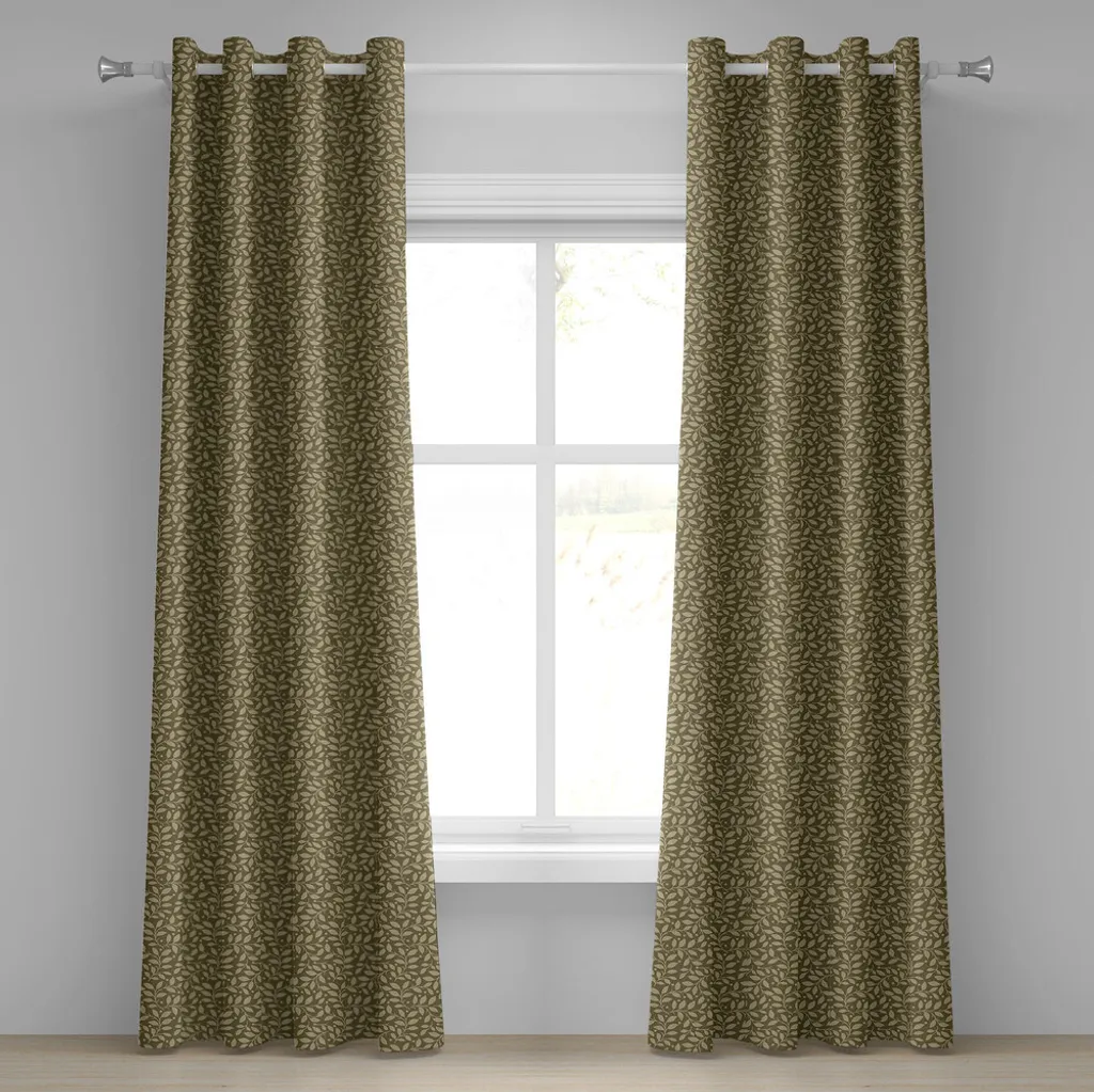 Rideau isolant et décoratif contre le vis-à-vis 280x245 cm kaki brun