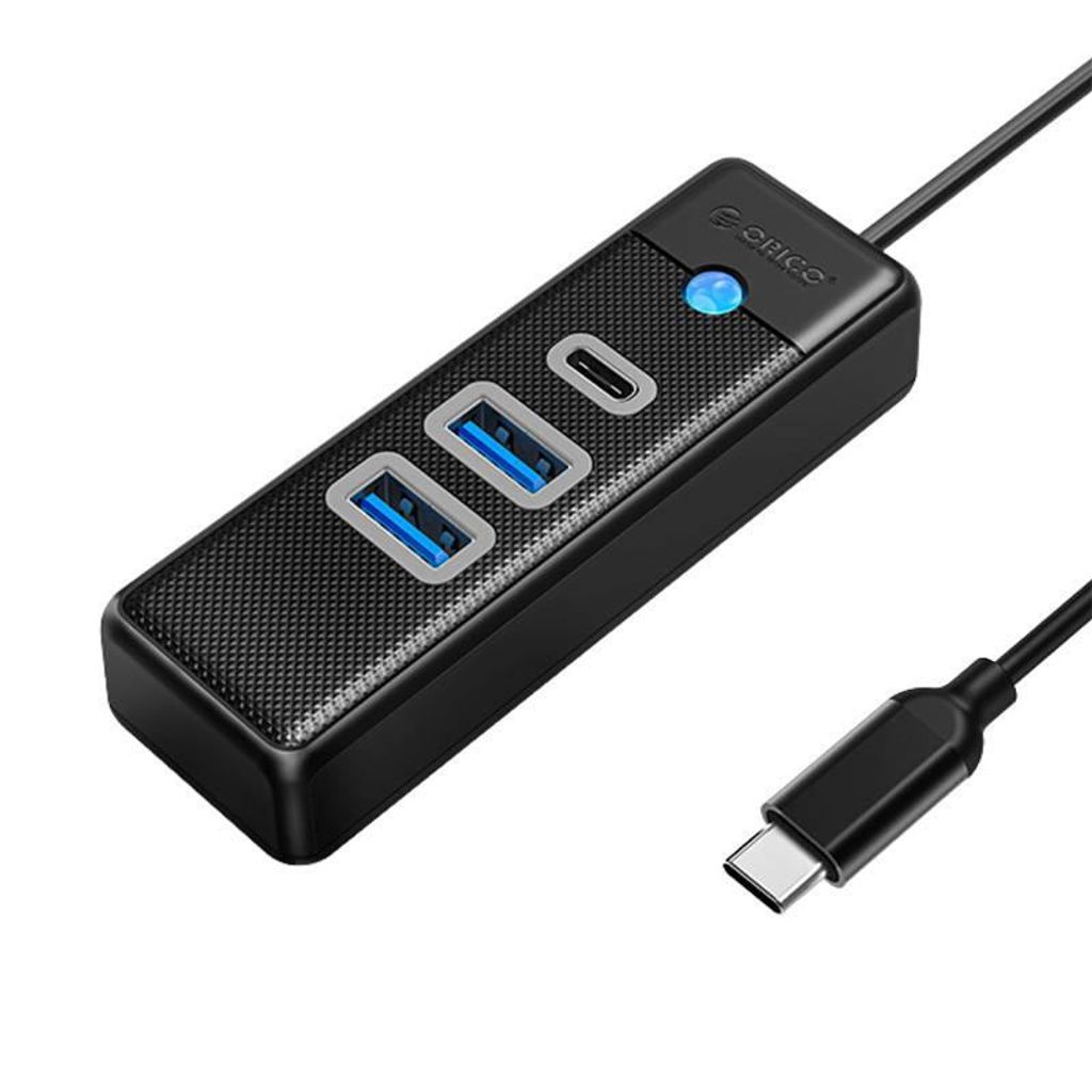 Orico-Hub, USB-C auf 2x USB 3.0 + USB-C, 5 Gbit/s, 0,15 m, schwarz