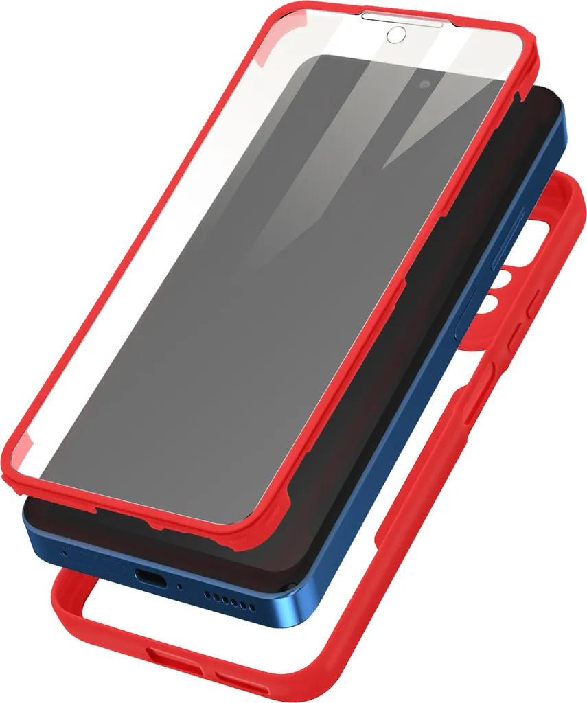Cover Integrale Avizar 360 per Redmi Note 11 Pro 5G - Silicone Rosso