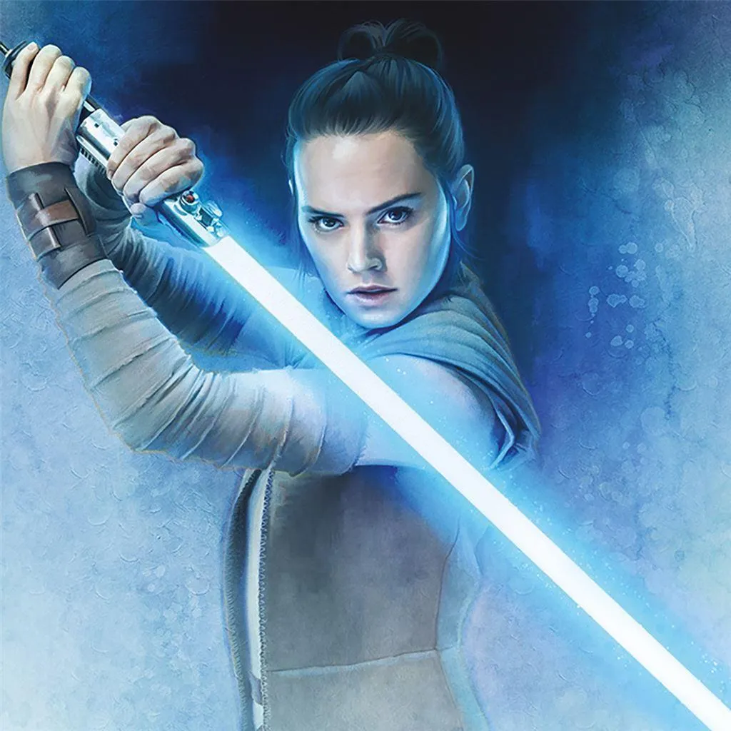 Impression sur Toile Star Wars Sabre Laser Bleu 40x40cm pour Déco Murale