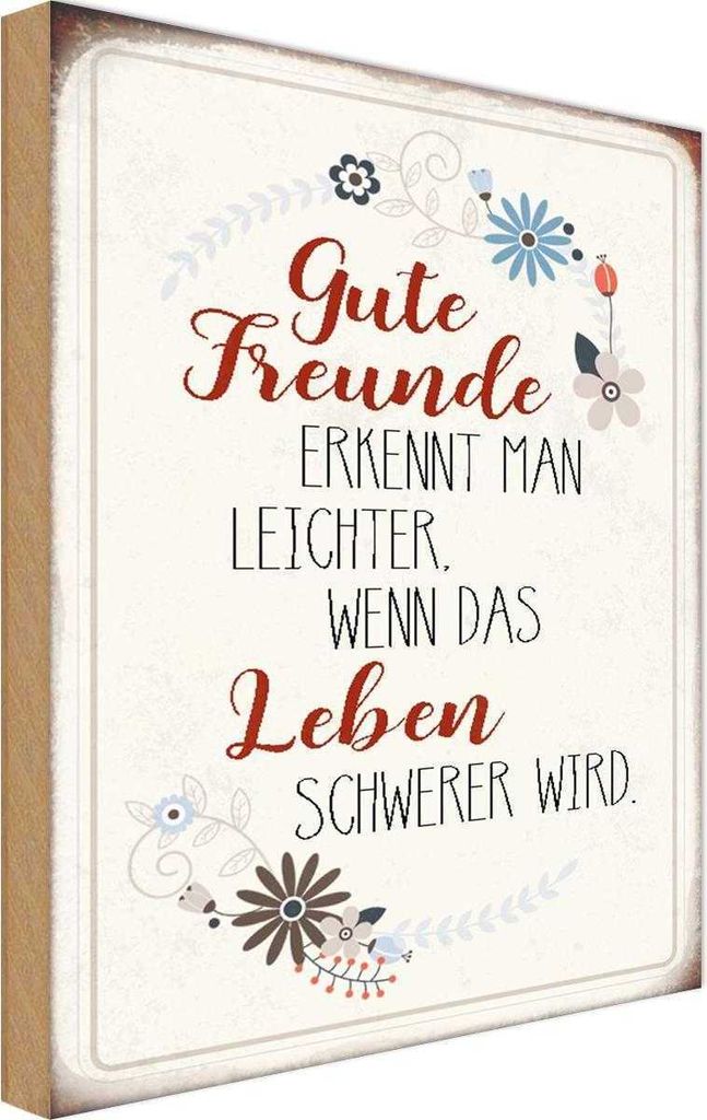 vianmo Holzschild 30x20 cm gute Freunde erkennt Geschenk