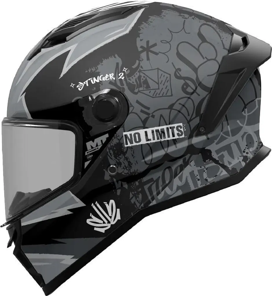Casque intégral Mt Helmets Stinger 2 Tagger Noir XL idéal Route et Ville