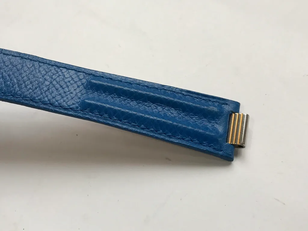 Bracelet de Montre en Cuir Bleu 18mm avec Boucle pour Modèle Cartier