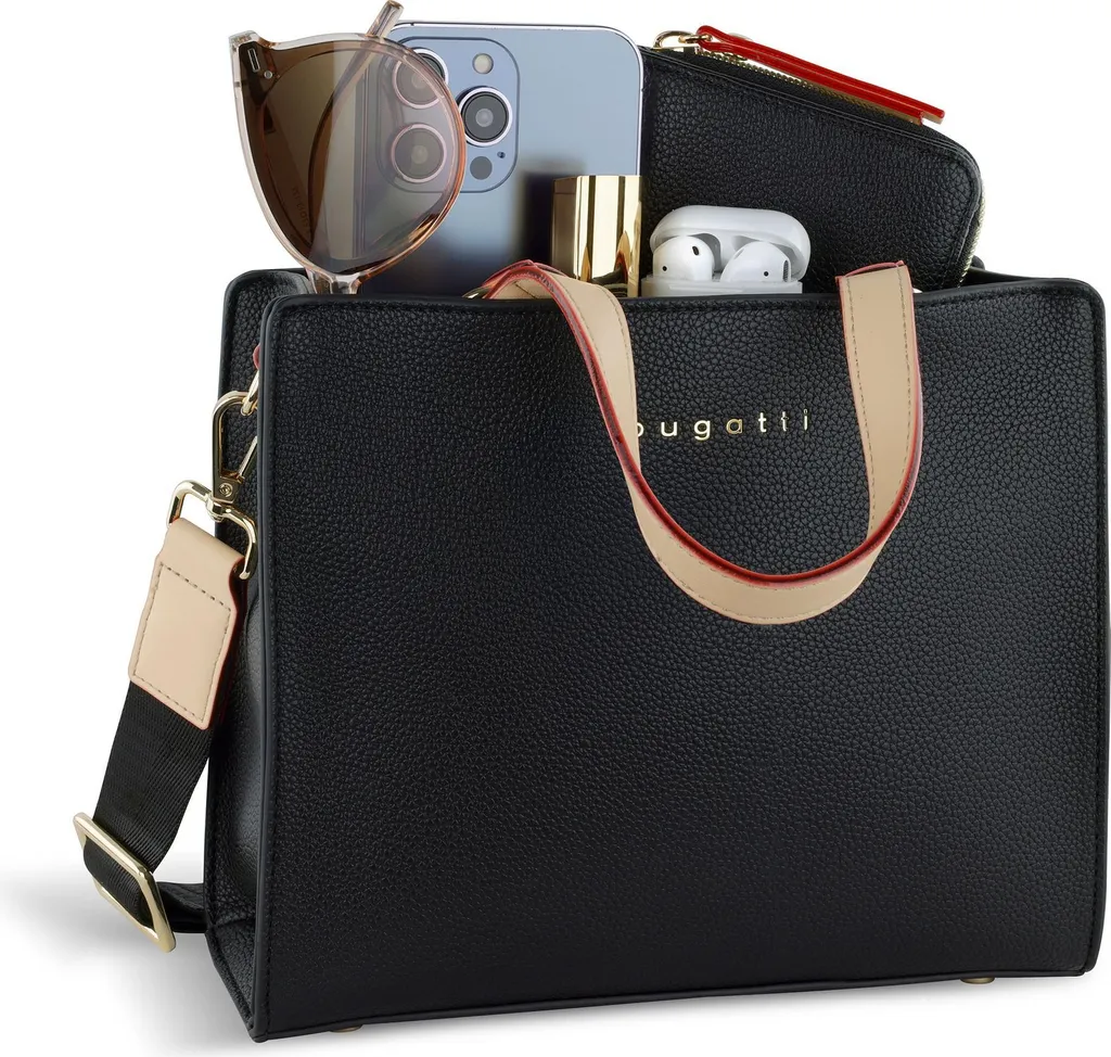 bugatti Borsa Ella Mini Black - Mini Shopper Donna Tracolla Nero - 12