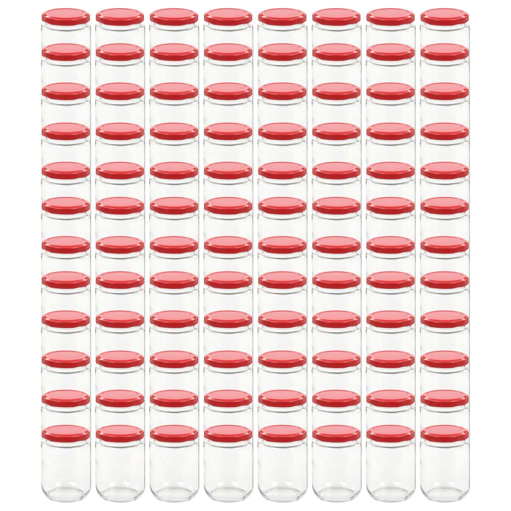 vidaXL Marmeladengläser mit Rotem Deckel 96 Stk. 230 ml