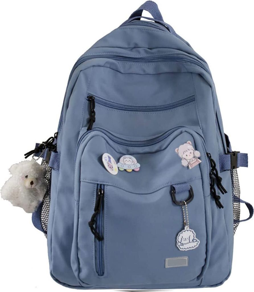 MODFU Schulrucksack Mädchen Schulranzen Jungen Schultasche Design Rucksack Campus Backpack Daypacks Damen Teenager Rucksäcke Schule Bag Blau