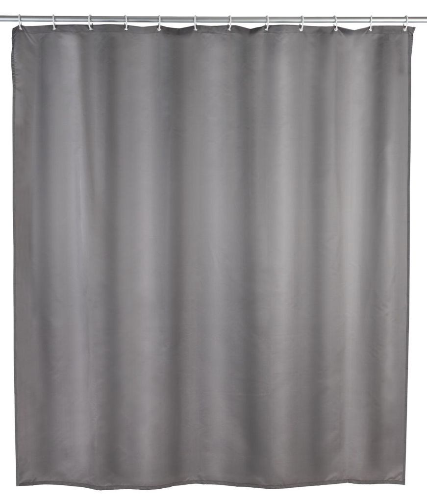 WENKO Rideau de douche anti-moisissure Uni Grey Polyester Image du produit 