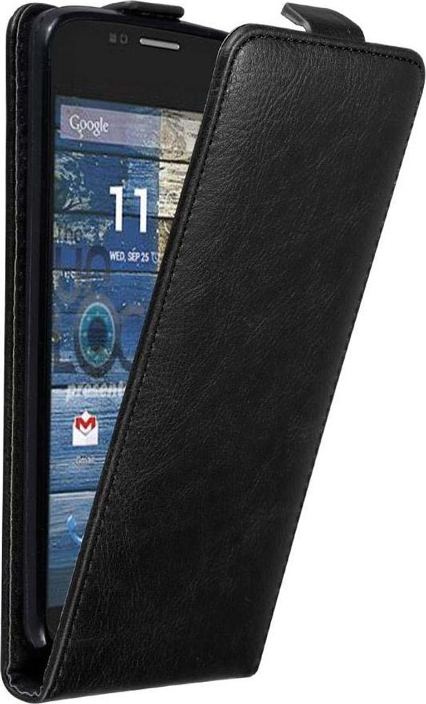 Cadorabo Hülle für Motorola MOTO G2 Schutz Hülle in Schwarz Flip Etui Handyhülle Case Cover
